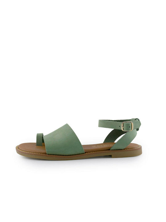 Love4shoes Women's Sandals with Ankle Strap Green