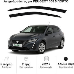 Heko Front Car Windbreakers Dark Fime for Peugeot 308 III 5D 2021 2 Pieces