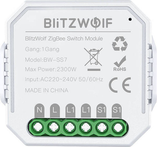 BlitzWolf Smart Switch 1 Καναλιού Wi-Fi & ZigBee 10A