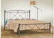 Sikinos Bed Double Metal Carbon black with Slats & Mattress 140x190cm