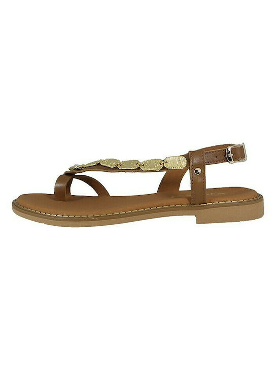Ragazza Women's Flat Sandals In Tabac Brown Colour