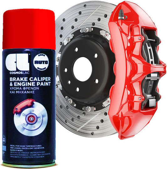Cosmos Lac Brake Caliper & Engine Paint Спрей за Боя за Спирачки на Автомобил Червен 400мл