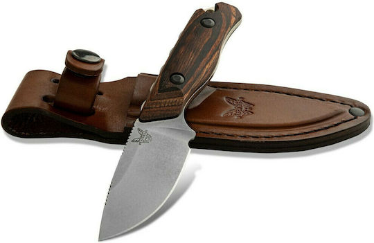 Benchmade Hidden Canyon Hunter Cuțit Maro în Husă Din Piele