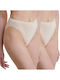 Bamboo Hohe Taille Damen Slip 2Pack Beige