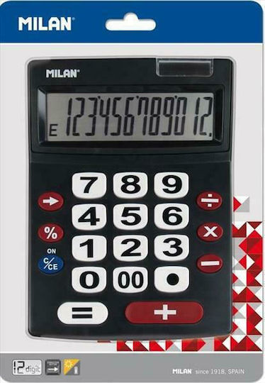 Milan Calculator 12 Cifre în Culoarea Negru 1buc
