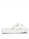 Venini Leather Women's Flat Sandals Flatforms In White Colour