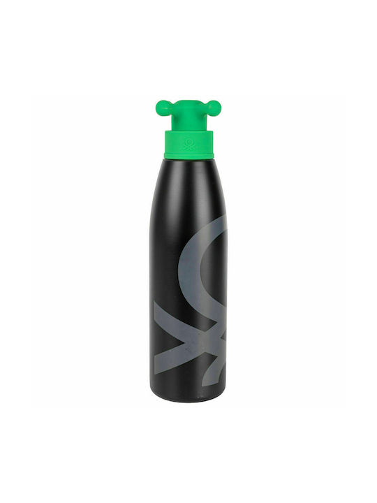 Benetton Water Bottle Stainless Steel 500ml Black