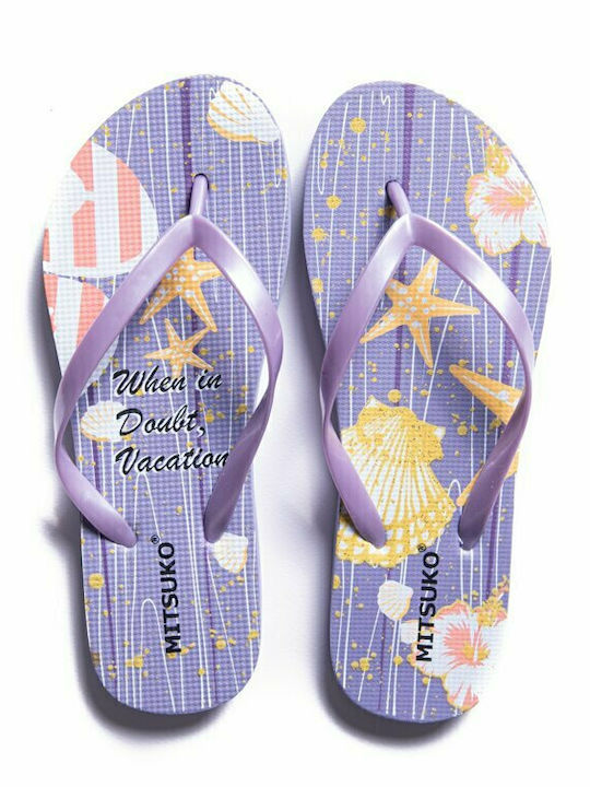 Mitsuko Women's Flip Flops Purple