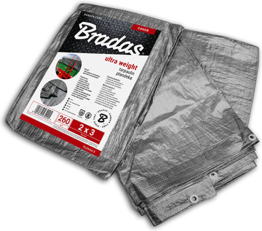 Bradas Waterproof Tarpaulin 260gr/m² 4x6m. Heavy Duty Silver