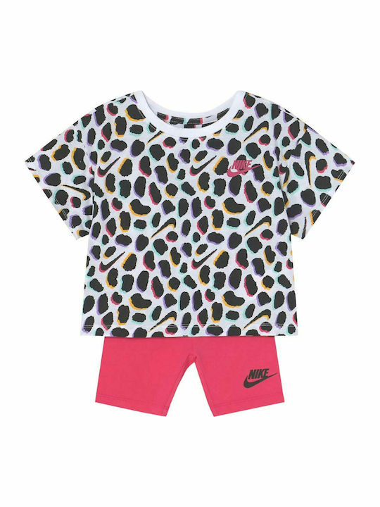 Kids' Set with Shorts Dri-Fit Summer 2pcs White AOP