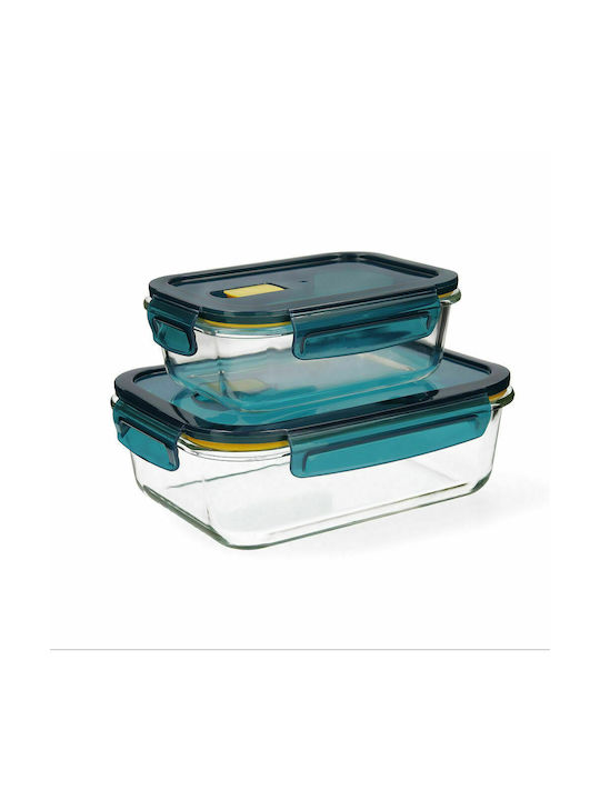 Quid Astral Lunch Box Glass Blue 2pcs