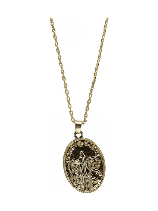 Halskette Konstantin Amulett aus Vergoldet Stahl