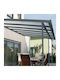 Pergolă De Grădină Din Metal Cu Tavan Gri 300x300x230cm