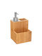 LIA-148151 Tabletop Bamboo Dispenser for the Kitchen with Sponge Holder Brown