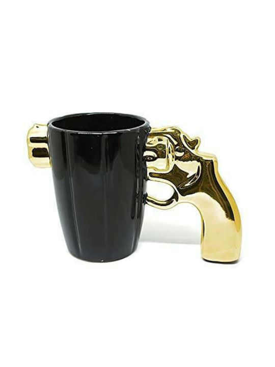 Revolver Tasse Keramik Black-Gold 350ml 1Stück