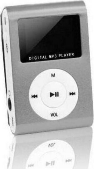 Mini USB Metal Clip MP3 Player (32GB) with LCD Screen Silver
