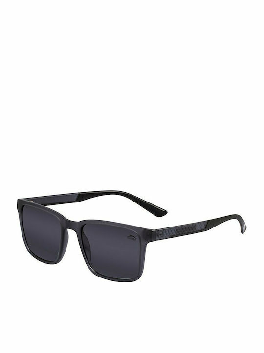 Slazenger Herren Sonnenbrille mit Gray Kunststoff Gestell und Schwarz Linse