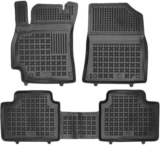 Rezaw Plast Set of Front and Rear Mats 3pcs Tray Type for Hyundai Elantra 2020+ Black