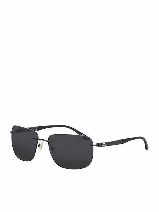 Slazenger Herren Sonnenbrille mit Gray Metall Gestell und Schwarz Linse