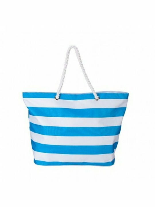 Beach Bag with Wallet Light Blue with Stripes