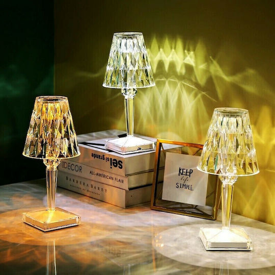 Spot Light Πορτατίφ με Διάφανο Καπέλο και Διάφανη Βάση