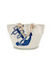 BigBuy Stoff Strandtasche mit Muster Verankerung Blau S3600245