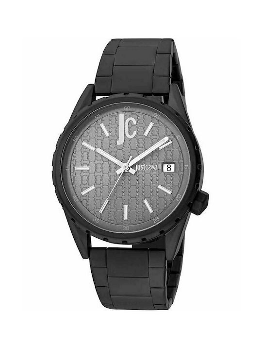 Just Cavalli Gents Uhr Batterie mit Schwarz Metallarmband