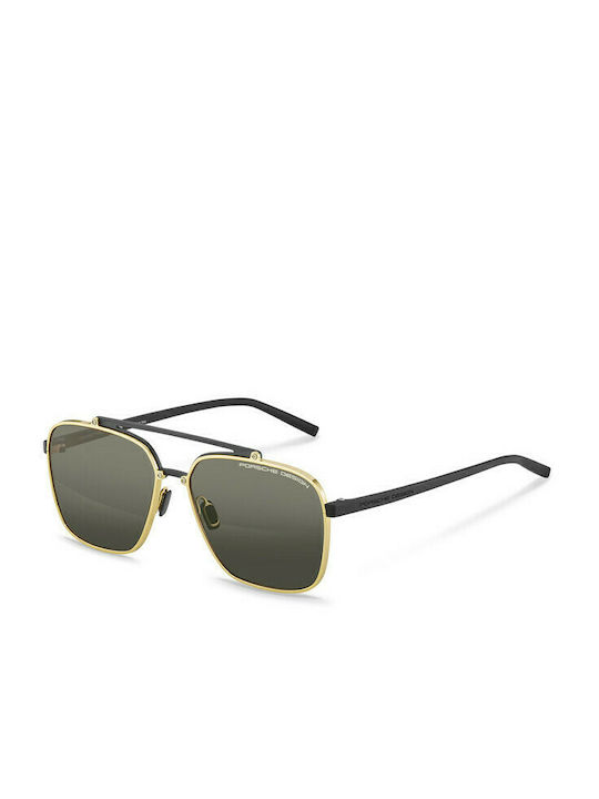 Porsche Design Sonnenbrillen mit Gold Rahmen und Schwarz Linse P8937 C