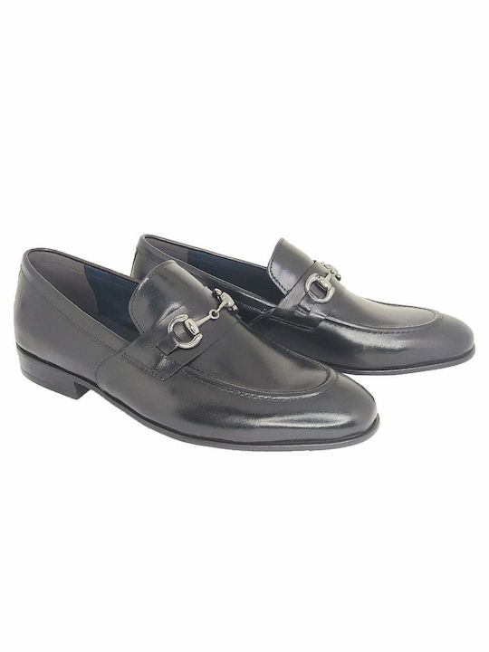 Χειροποίητα Bit Loafer Παπούτσια Δερμάτινα Μαύρα 760 BLACK