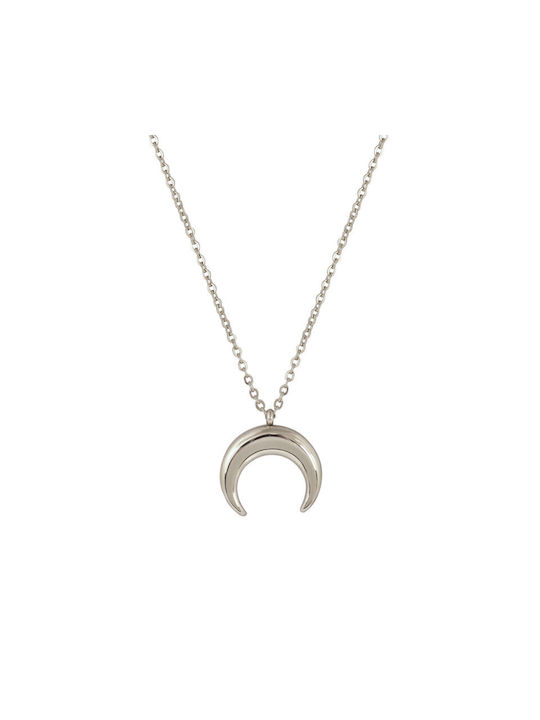 Stainless steel moon necklace KGS038SA