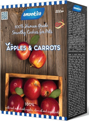 Smookies Apples & Carrots Biscuiți pentru câini cu Morcov 200gr SM035