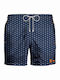 Men's Swimwear Shorts Navy Blue with Patterns