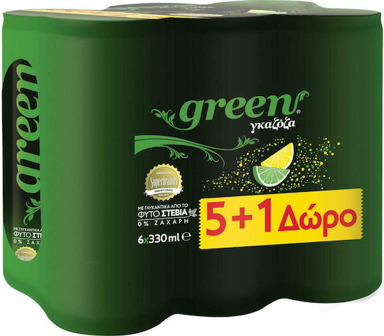 Green Cola Green Zitrone Soda Zitrone-Limette mit Kohlensäure, Zuckerfrei in Kiste 6x330ml