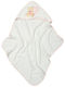 Sunshine Hooded Baby Bath Towel Heart White