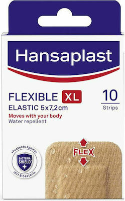 Hansaplast Αδιάβροχα Αυτοκόλλητα Επιθέματα Flexible XL Elastic 7.2x5cm 10τμχ