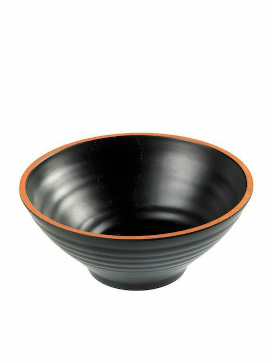 Leone Terracota Melamine Salad Bowl Black 23.3x23.3x9.7cm 4pcs