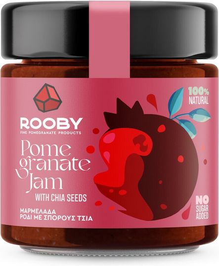 Rooby Organic Jam Pomegranate With Chia Seeds & Grape Juice No Sugar Added 250gr