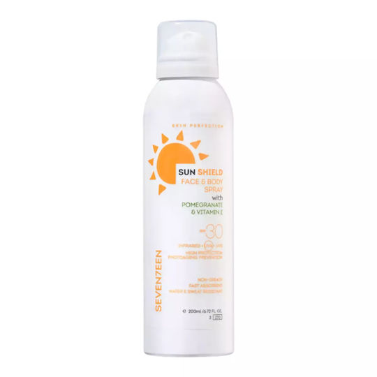 Seventeen Sun Shield Face & Body Αντηλιακή Λοσιόν Προσώπου & Σώματος SPF30 σε Spray 200ml