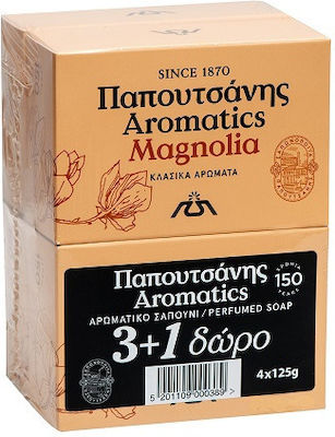 Papoutsanis Soap Bar Aromatics Μανόλια Baton de săpun pentru Corpul 4x100gr