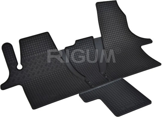 Rigum Set of Front and Rear Mats 4pcs for Volkswagen Transporter 2019+ Black