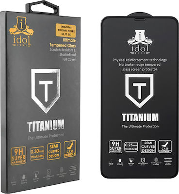 Idol 1991 Titanium 0.25mm Full Glue Full Face Tempered Glass Black (Redmi Note 11/11S) 8311468