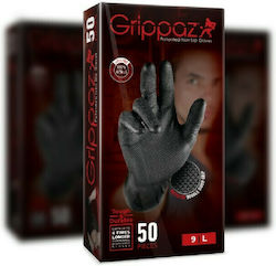 Grippaz Tough & Durable 246A Γάντια Νιτριλίου Χωρίς Πούδρα σε Μαύρο Χρώμα 50τμχ