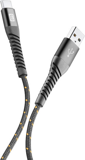 Cellular Line Tetraforce Cablu USB 2.0 Braided USB-C Masculin - USB-A Negru 2m TETRACABTYC2MK