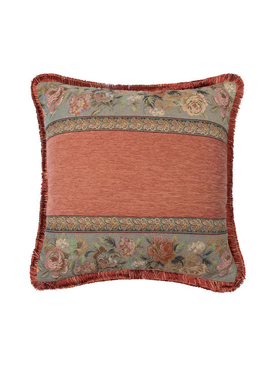 Silk Fashion Decorative Pillow Case 572 Orange 65x65cm.