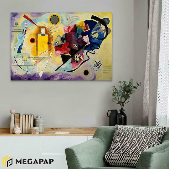 Megapap Yellow Red Blue Painting on Canvas 70x50cm
