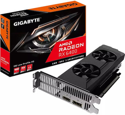 Gigabyte Radeon RX 6400 4GB GDDR6 D6 cu profil redus Placă Grafică