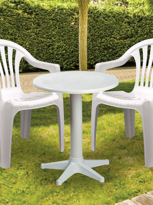 Outdoor Dinner Free Standing Plastic Table White 60x60x76cm