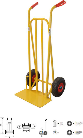 Maurer Transport Trolley for Weight Load up to 200kg Yellow