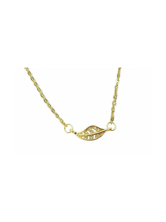 Halskette mit Design Blume Vergoldet