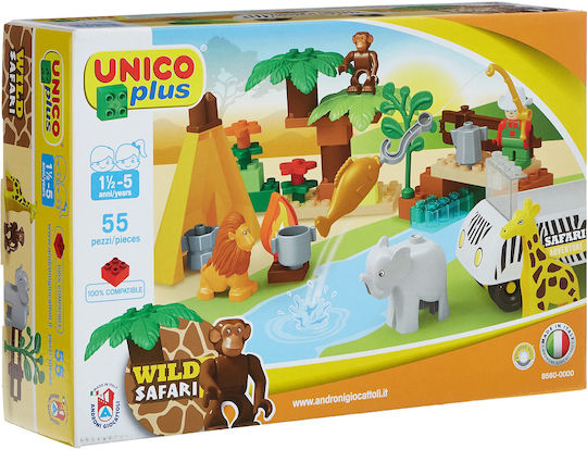 Unico Cuburi De Construit Safari Pentru 1.5+ Ani 55 Bucăți